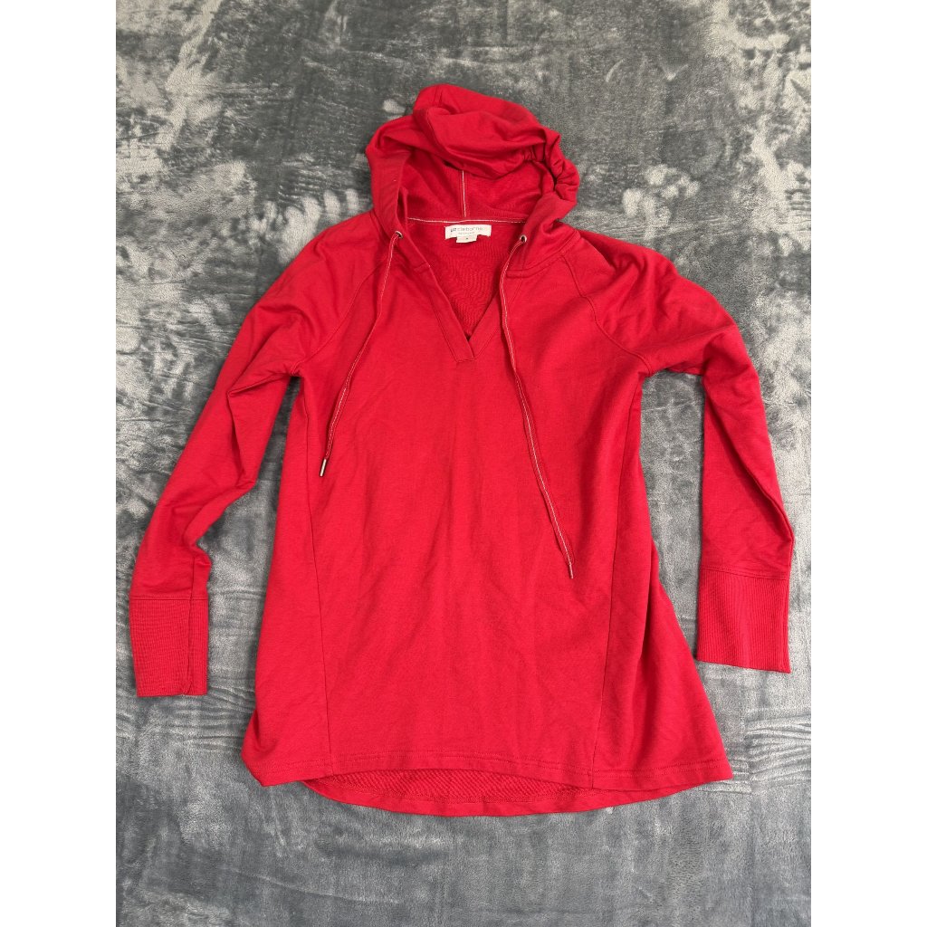 Liz Claiborne Womens Hoodie Size S Red Cotton Casual Weekend Wear